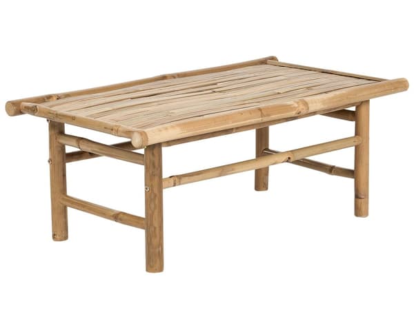 Loungegrupp med 2 Sittplatser i Bambu Ljust trä och Off-white Ryggstöd Sittdynor med Soffbord Inomhus- och Utomhus Modern Design
