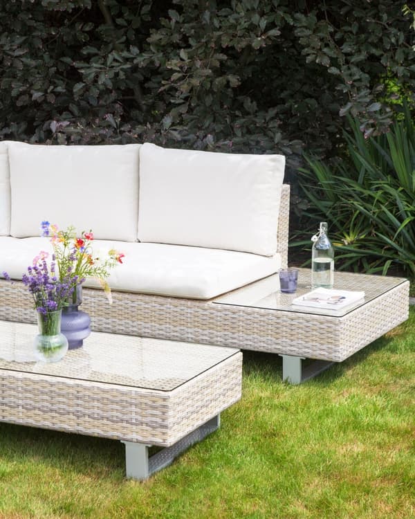 Loungesæt Rattan 5 Personers Udendørs Havesofa med Sofabord Modul Vandtætte Hynder til Terrasse Have Indretning