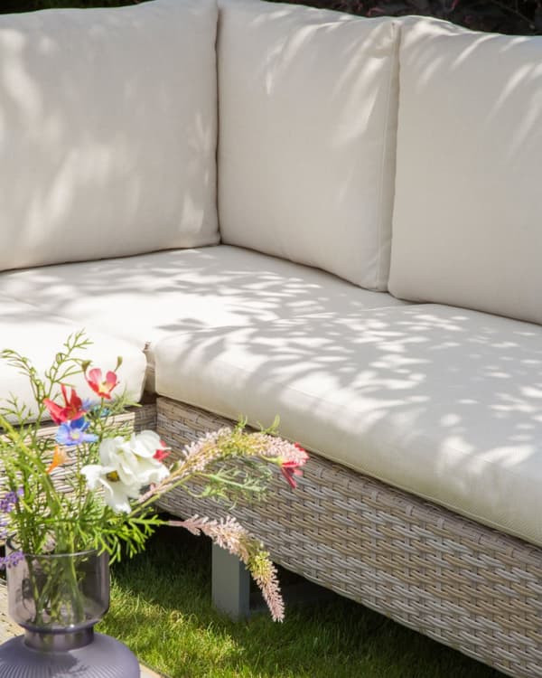 Loungesæt Rattan 5 Personers Udendørs Havesofa med Sofabord Modul Vandtætte Hynder til Terrasse Have Indretning