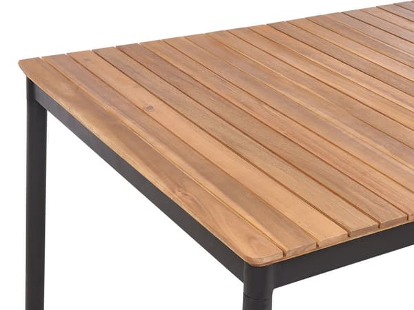 Trädgårdsmatgrupp Bord Ljust Akaciaträ 180 x 90 cm 6 Utomhusstolar Metallram Rustik Stil
