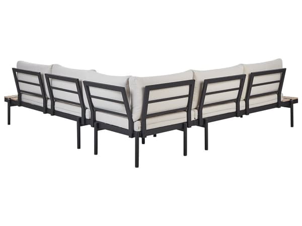 Loungesett Off-white Eukalyptustre 5-seters hjørnesofa med sitteputer Salongbord Moderne design Hagemøbler