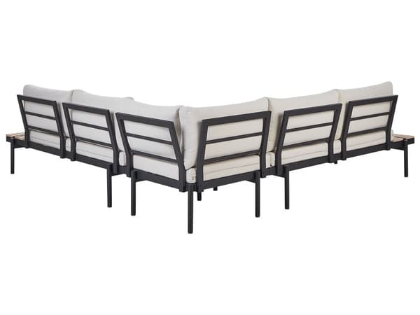 Loungesæt Off-white Eucalyptustræ 5-personers hjørnesofa med hynder Sofabord Moderne design Havemøbler