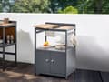 Miniatyrbilde 5 av 11: Utekjøkkensett Lyst tre Aluminium 3 deler Oppbevaringsskap med vask Øy Trillebord Moderne design Hagemøbler Utekjøkken