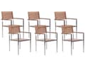 Miniatyrbild 4 av 11: Trädgårdsmatsal Certifierad Teak Trä Metallram 6 Sittplatser 200 x 90 cm Slatted Design Modern Industriell Utomhus