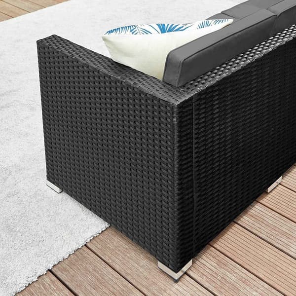 Rootz 4-osainen patiohuonekalusetti - Ulkosohva - Rakkaus - Sohvapöytä - PE-polyrottinki - VFT-pehmuste - 60cm x 173cm x 66cm