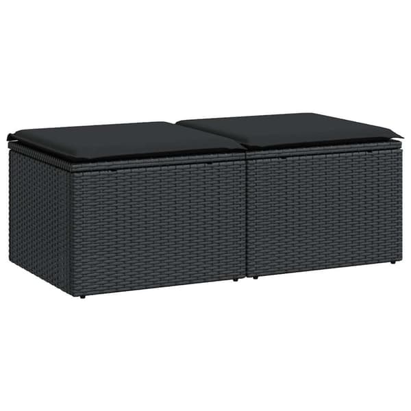 vidaXL Hagesofaer med puter 2 deler svart polyrotting akasie