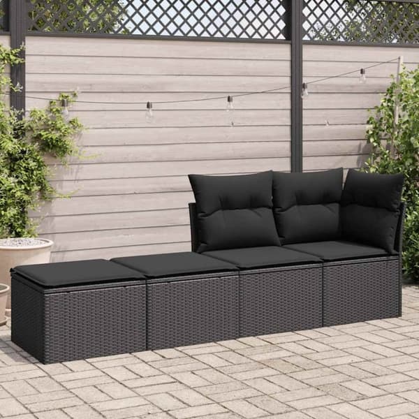vidaXL Hagesofaer med puter 2 deler svart polyrotting akasie