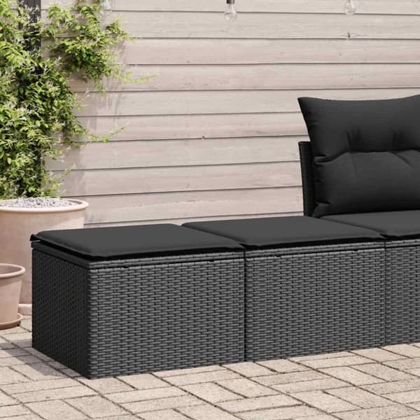 vidaXL Hagesofaer med puter 2 deler svart polyrotting akasie