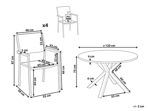 Matgrupp Vit Aluminium Rostfritt Stål Keramisk Bordsskiva i Glas 4 Stolar Utomhusmöbler Modern Design