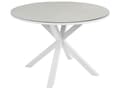 Miniatyrbild 4 av 11: Matgrupp Vit Aluminium Rostfritt Stål Keramisk Bordsskiva i Glas 4 Stolar Utomhusmöbler Modern Design