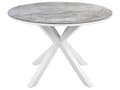 Miniatyrbild 5 av 11: Matgrupp Vit Grå Aluminium Rostfritt Stål Keramisk Bordsskiva i Glas med Marmoreffekt 4 Stolar Utomhusmöbler Modern Design