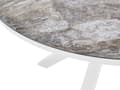 Miniatyrbild 6 av 11: Matgrupp Vit Grå Aluminium Rostfritt Stål Keramisk Bordsskiva i Glas med Marmoreffekt 4 Stolar Utomhusmöbler Modern Design
