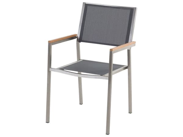 Matgrupp Vit Grå Aluminium Rostfritt Stål Keramisk Bordsskiva i Glas med Marmoreffekt 4 Stolar Utomhusmöbler Modern Design