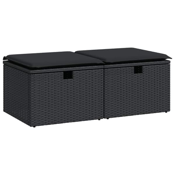 vidaXL Hagesofaer med puter 2 deler svart polyrotting akasie