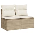 Miniatyrbilde 3 av 9: vidaXL Hagesofaer med puter 2 deler beige polyrotting akasie