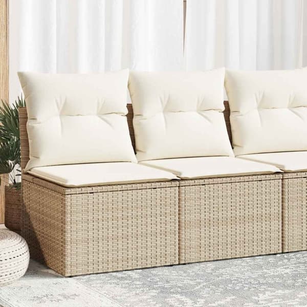 vidaXL Hagesofaer med puter 2 deler beige polyrotting akasie