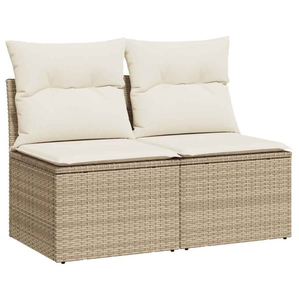 vidaXL Hagesofaer med puter 2 deler beige polyrotting akasie