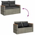 Miniatyrbillede 8 af 11: vidaXL sofasæt til haven 9 dele med hynder polyrattan akacietræ grå
