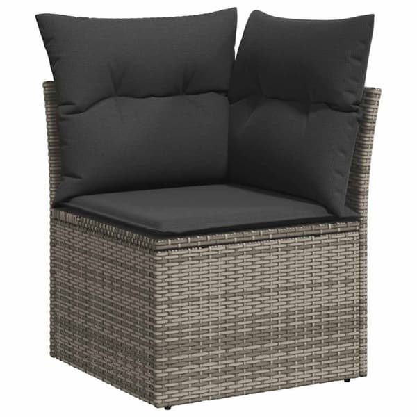 vidaXL sofaesæt til haven 7 dele med hynder polyrattan akacietræ grå