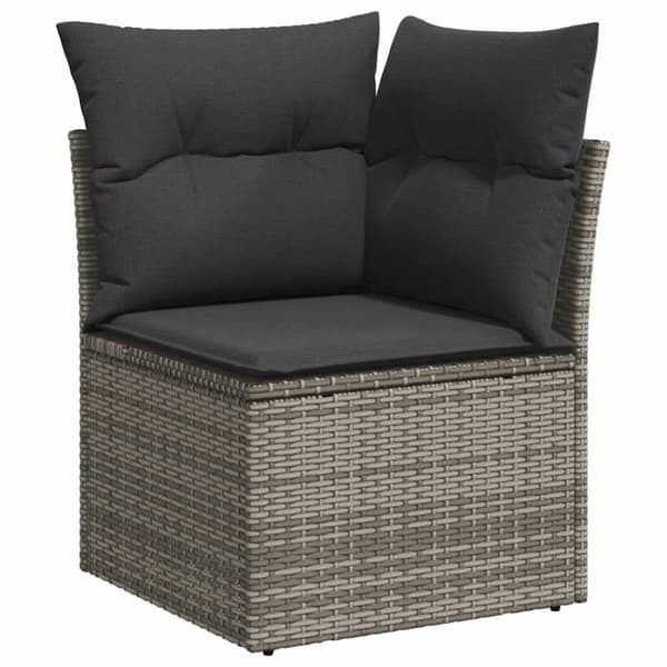 vidaXL sofasæt til haven 9 dele med hynder polyrattan akacietræ grå