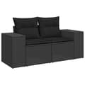 Miniatyrbillede 6 af 11: vidaXL sofasæt til haven 5 dele med hynder polyrattan akacietræ sort