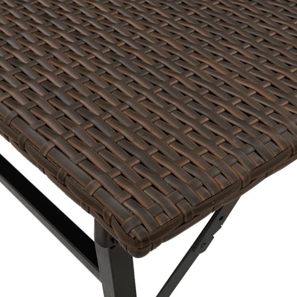 vidaXL Hagespisegruppe 5 deler sammenleggbar brun polyrotting