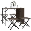 Miniatyrbilde 2 av 11: vidaXL Hagespisegruppe 5 deler sammenleggbar brun polyrotting