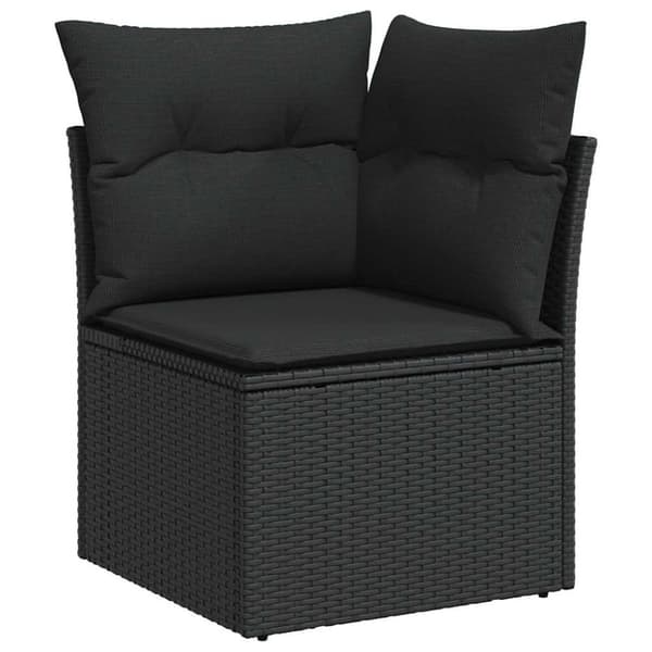 vidaXL sofasæt til haven 6 dele med hynder polyrattan akacietræ sort