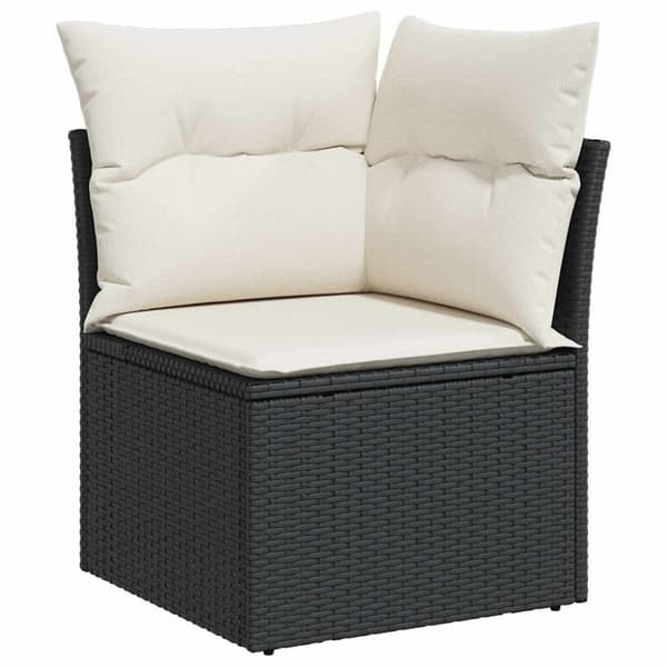 vidaXL Hagesofaer med puter 7 deler svart polyrotting akasie