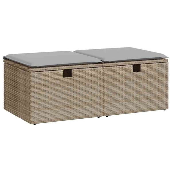 vidaXL Hagesofaer med puter 2 deler beige polyrotting akasie