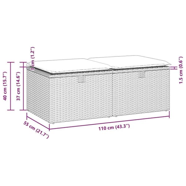 vidaXL Hagesofaer med puter 2 deler beige polyrotting akasie