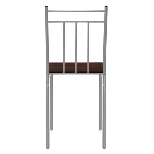 Matgrupp för 4 personer 5-delad med matbord och 4 stolar mörkbrunt trä ML design