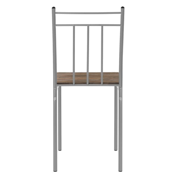 Spisebordssæt til 4 personer 5-delt med spisebord og 4 stole i brunt træ ML-design
