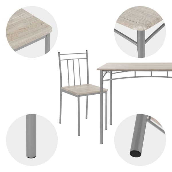 Ruokailu setti 4 hengelle 5-osainen ruokapöytä ja 4 tuolia vaalea tammi puu ML design