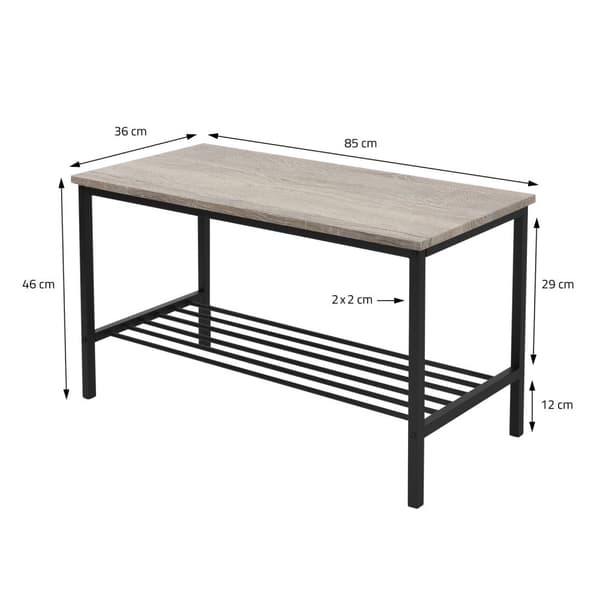 Matrumsset med bänk 4-delat med matbord och stolar Sonoma ek stålram ML design