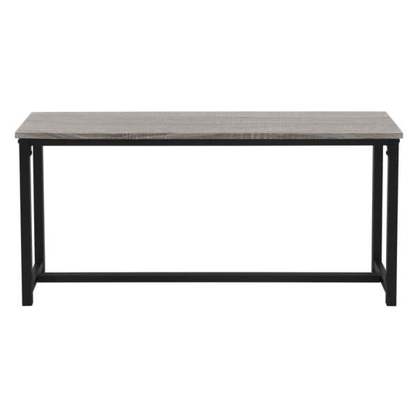 Spisestuesæt med 2 bænke 3-delt med spisebord egegråt stålstel ML-design