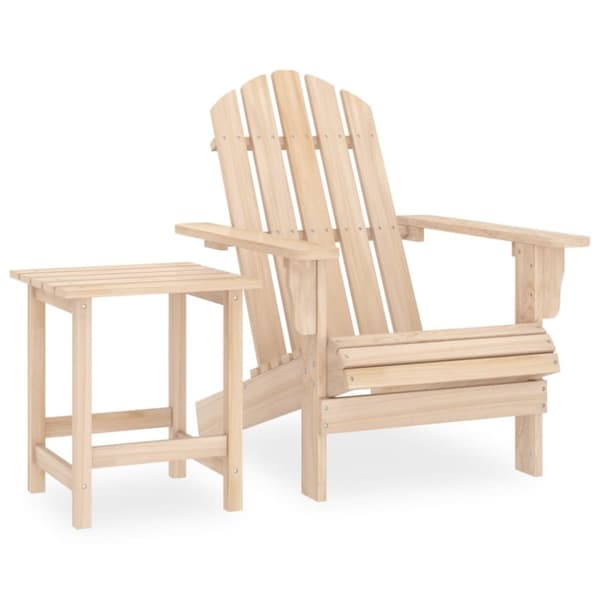 Adirondackstol med bord massivt granträ