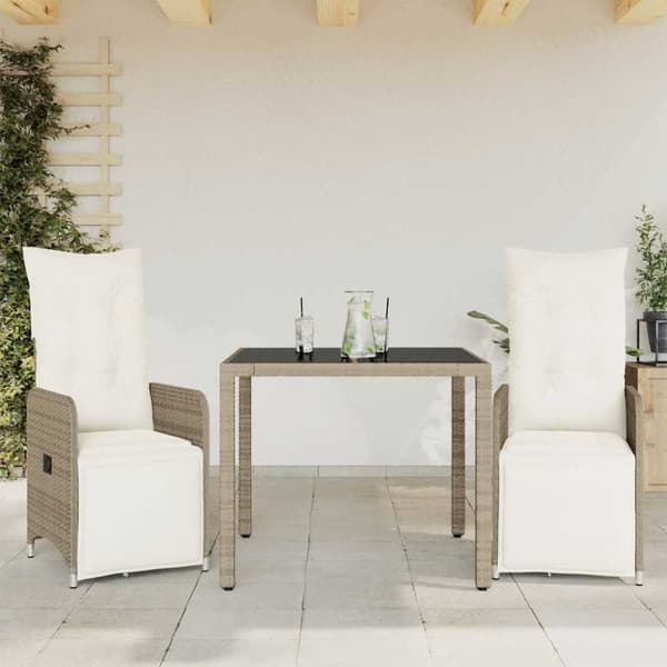 Caféset med dynor 3 delar brun konstrotting