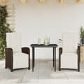 Miniatyrbild 1 av 2: Bistrogrupp med dynor 3 delar brun konstrotting