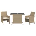 Miniatyrbild 2 av 2: Bistrogrupp med dynor 3 delar beige konstrotting