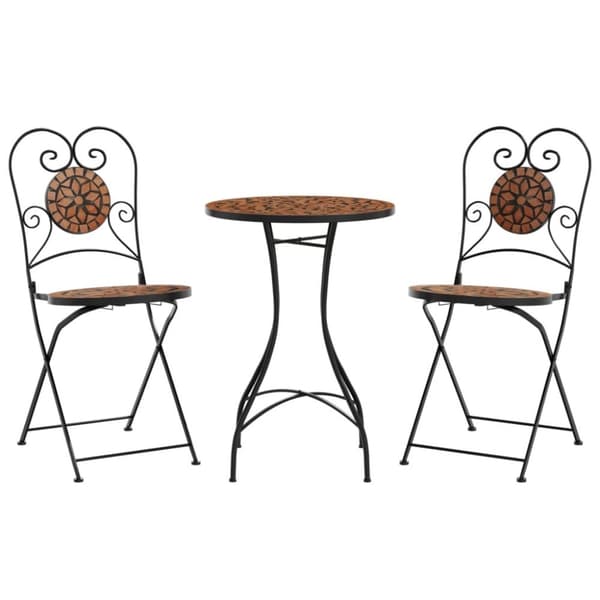 Caféset mosaik terrakotta järn och keramik