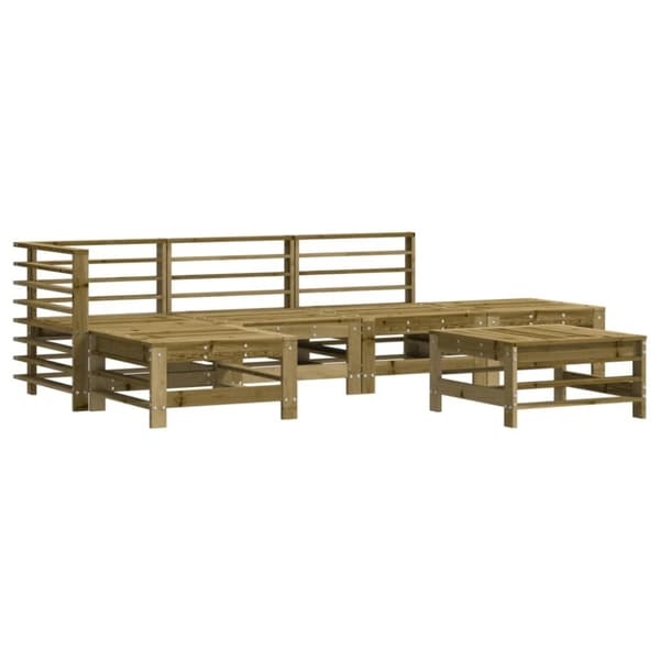 Loungegrupp med dynor 6 delar impregnerad furu
