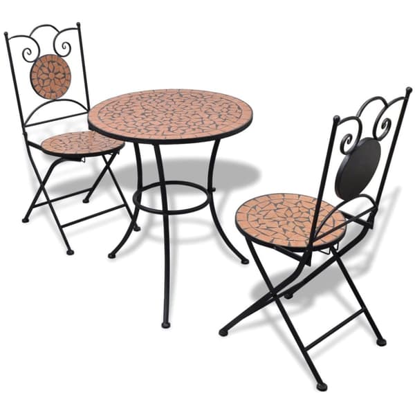 Caféset 3 delar keramik terrakotta