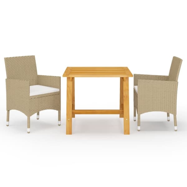 Matgrupp för trädgården 3 delar beige