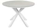 Miniatyrbilde 5 av 11: Hagespisesett Hvit og Grå Aluminium Rustfritt Stål Keramisk Glass Bordplate 4 Seter Utemøbler Moderne