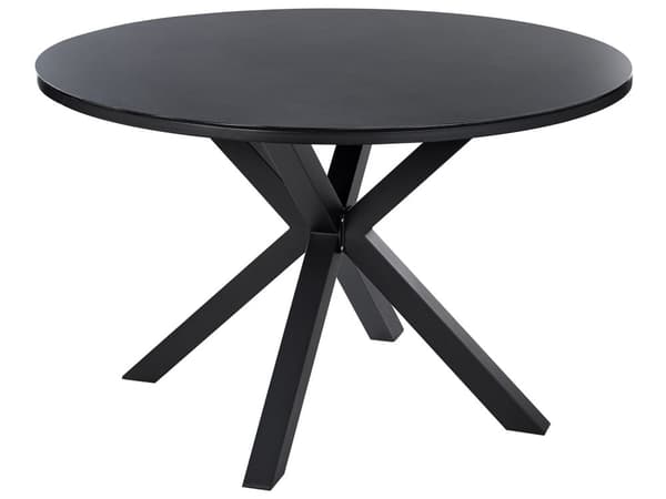 Hagespisesett Svart Aluminium Rustfritt Stål Keramisk Glassbordplate 4 Seter Hagemøbler Moderne