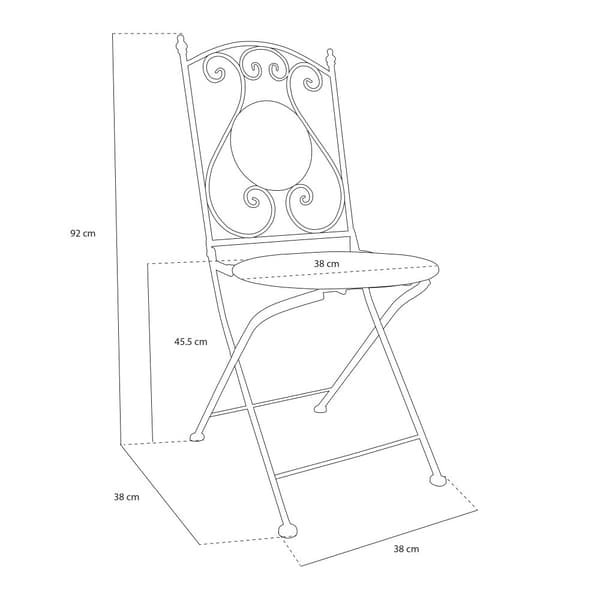 AXI Maxime Bistro Set Balkong, 2 stolar 1 bord, Cream Wine Veranda Bistro Set - Bistro Set Trädgård, Mosaic Bistro Bord för Trädgård/Balkong/Terrass