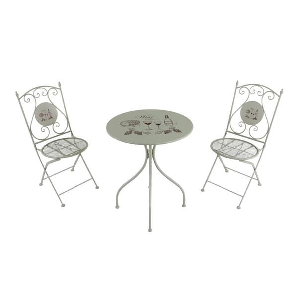 AXI Maxime Bistro Set Balkong, 2 stolar 1 bord, Cream Wine Veranda Bistro Set - Bistro Set Trädgård, Mosaic Bistro Bord för Trädgård/Balkong/Terrass