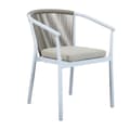 Miniatyrbild 3 av 7: AXI Suvi Trädgårdsset med 4 stolar i vit- och teaklook | Matgrupp för trädgården i aluminium / polywood