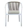 Miniatyrbild 5 av 7: AXI Suvi Trädgårdsset med 4 stolar i vit- och teaklook | Matgrupp för trädgården i aluminium / polywood
